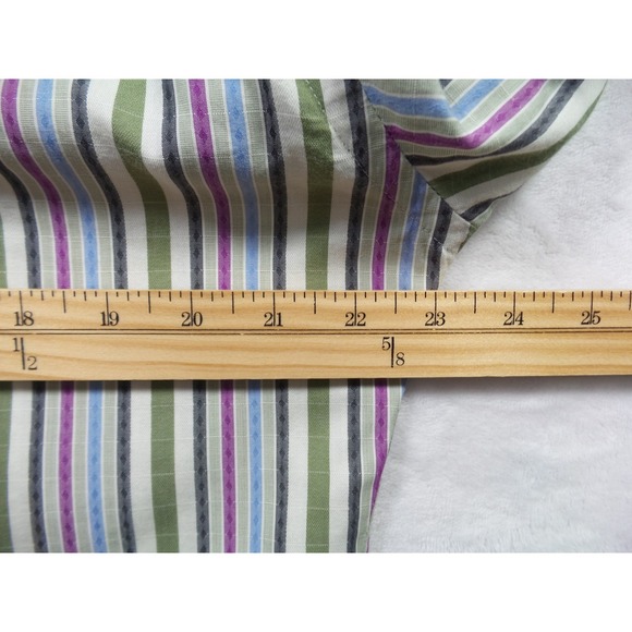 Robert Graham Shirt Mens Large Striped Long Sleeve Button Up Silk Trim Designer - Picture 11 of 14